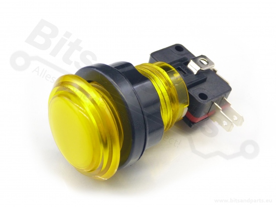 Push button Arcade/Joystick transparent yellow with lighting 24.2mm